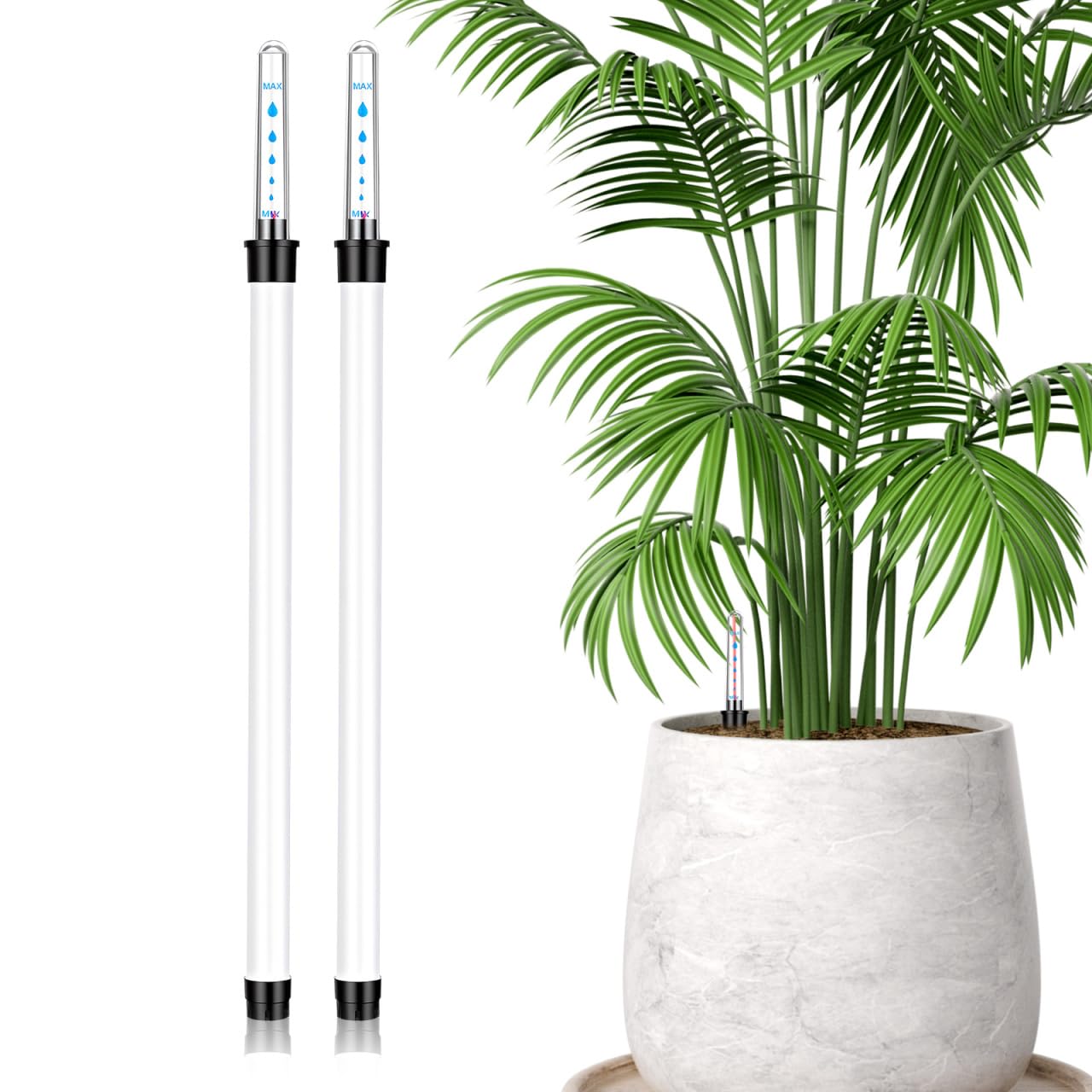 Angoily Pack of 2 Water Level Indicator Flower Pot Water Shortness Reminder Water Level Indicator Meter Plant Water Meter for Garden Shed Plant 14 Inches