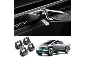 KSGMFED 4PCS Hooks for Tesla Cybertruck Bed Rail Track Accessories,Cyber Bed Rail Track Set of 4 Hooks Compatible with 2024 2023 Tesla Cybertruck L Track Rail Used,Black