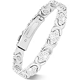 Feraco Pure Copper Bracelets for Women, Ultra Strength Magnetic Bracelet for Women with 3800 Gauss Magnet & Sparkling Cubic Zirconia, Flower Jewelry Gift, Infinite Symbol