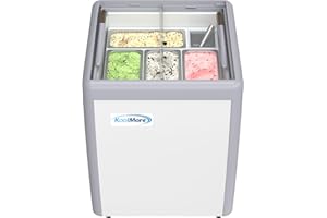 KoolMore 26 in. 5-Pan Gelato Dipping Cabinet Display Freezer with Sliding Glass Door, 6 cu. ft. ETL Listed (KM-GDC-26SD)