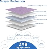 ZYB 15.6 Inch Laptop Sleeve Case Shockproof Waterproof Purple view 2