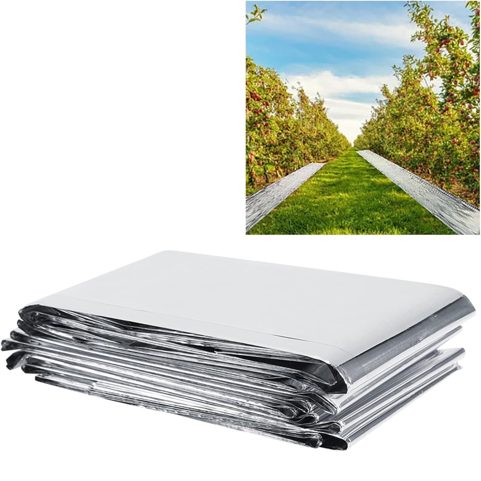 VIFERR Plant Reflective Film 210 x 120 cm Silver,PETP Material, High Reflective Covering Foil Sheet Plant Growth Silver Reflective Mylar Film for Greenhouse Garden Camping