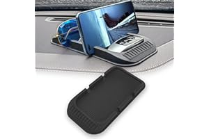 KEVWR Anti Slip Phone Holder for Car, Silicone Car Pad Mat for Various Dashboards, Pad Double Groove With Number Plate Auto Silicon Tray, Car Dashboard Accessories For Phone GPS Keychains Sunglasses Mat