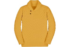 Teurkia Boys' Casual Knit Cable Turtleneck Sweater Rib Cuff Pullover for Kids