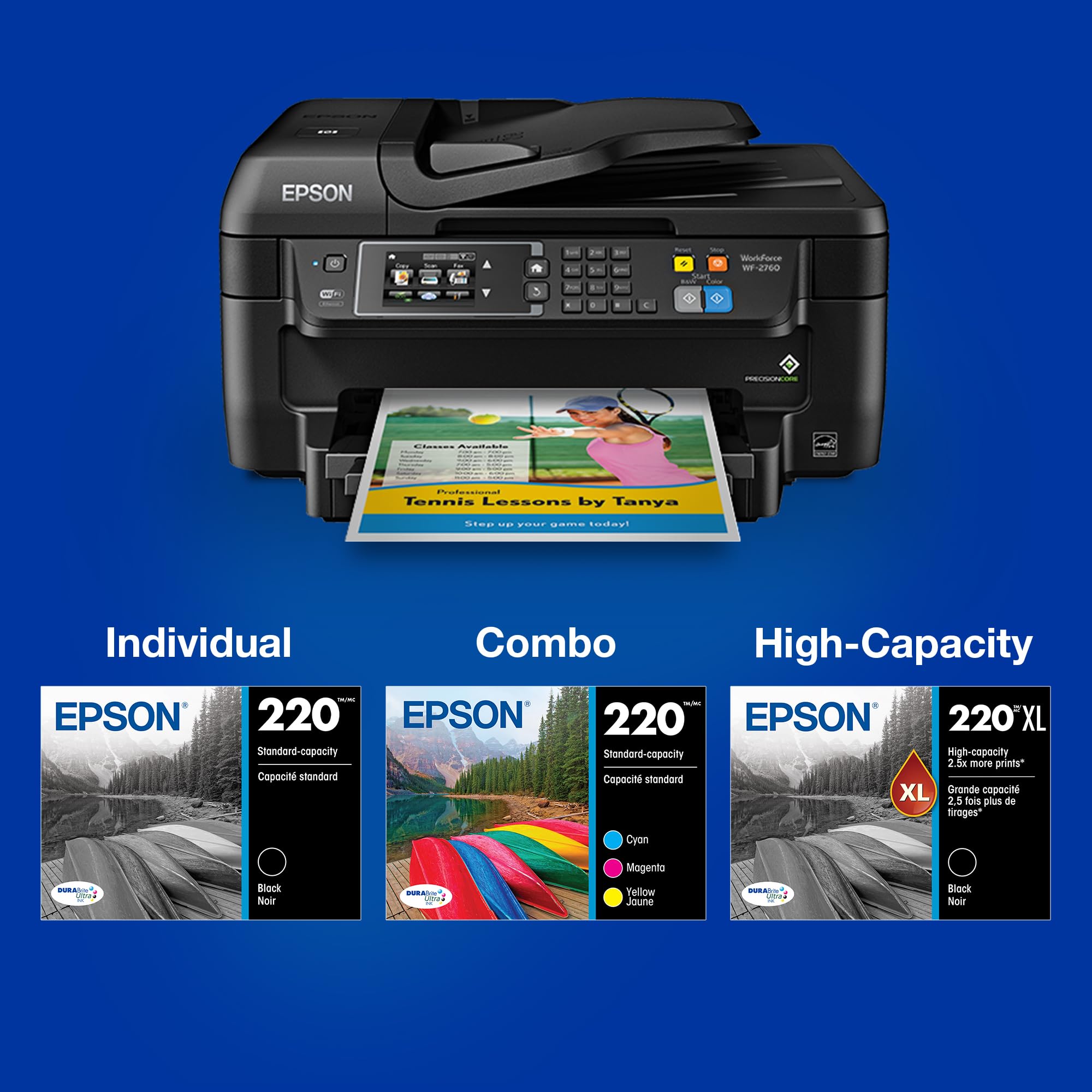 EPSON 220 DURABrite Ultra Ink Standard Capacity Black Cartridge (T220120-S) Works with WorkForce WF-2630, WF-2650, WF-2660, WF-2750, WF-2760, Expression XP-320, XP-420, XP-424