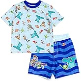 Disney Pixar D100 UPF 50+ Rash Guard and Swim Trunks Outfit Set Infant to Little Kid Sizes (12 Months - 6)