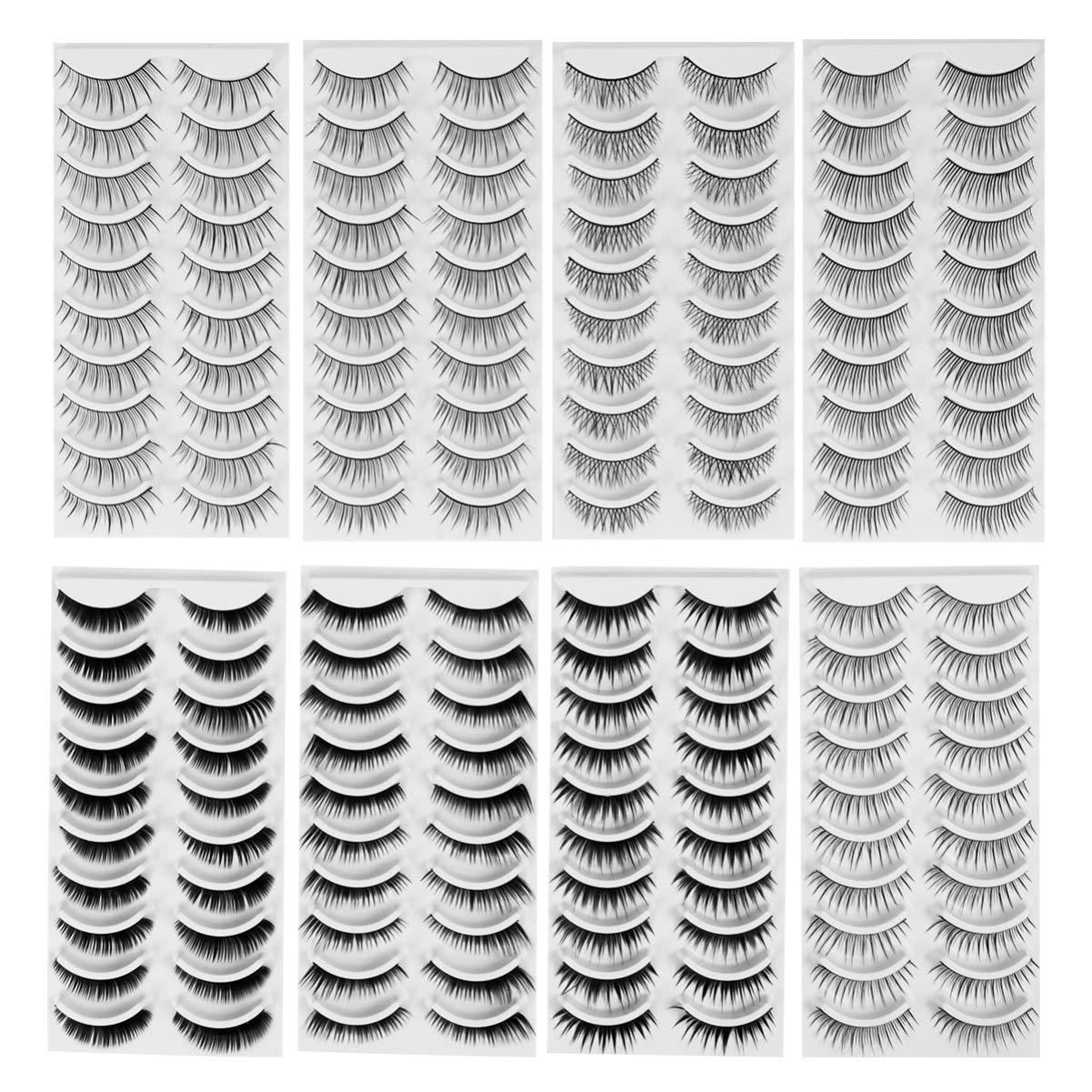 80 Pairs False Eyelashes 3D Flexible False Lashes Natural False Eyelashes for Women Girls