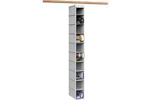 SimpleHouseware 10 Shelves Hanging Shoes Organizer Holder for Closet, Grey
