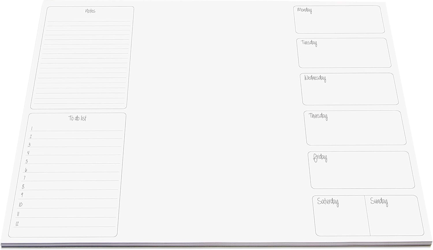 11.69 x 16.53, (A3) Desk pad Jotter with Daily Planner, Days of The Week and Notes: Home & Kitchen