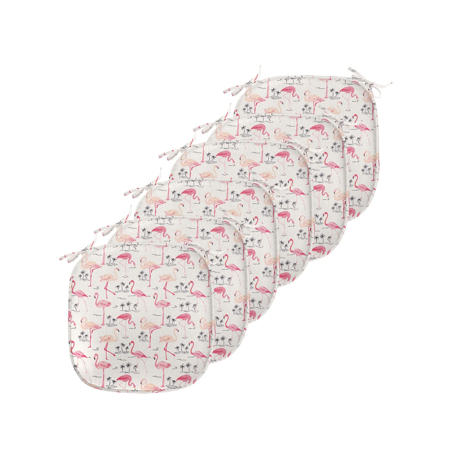 Ambesonne Flamingo Chair Seating Cushion Set of