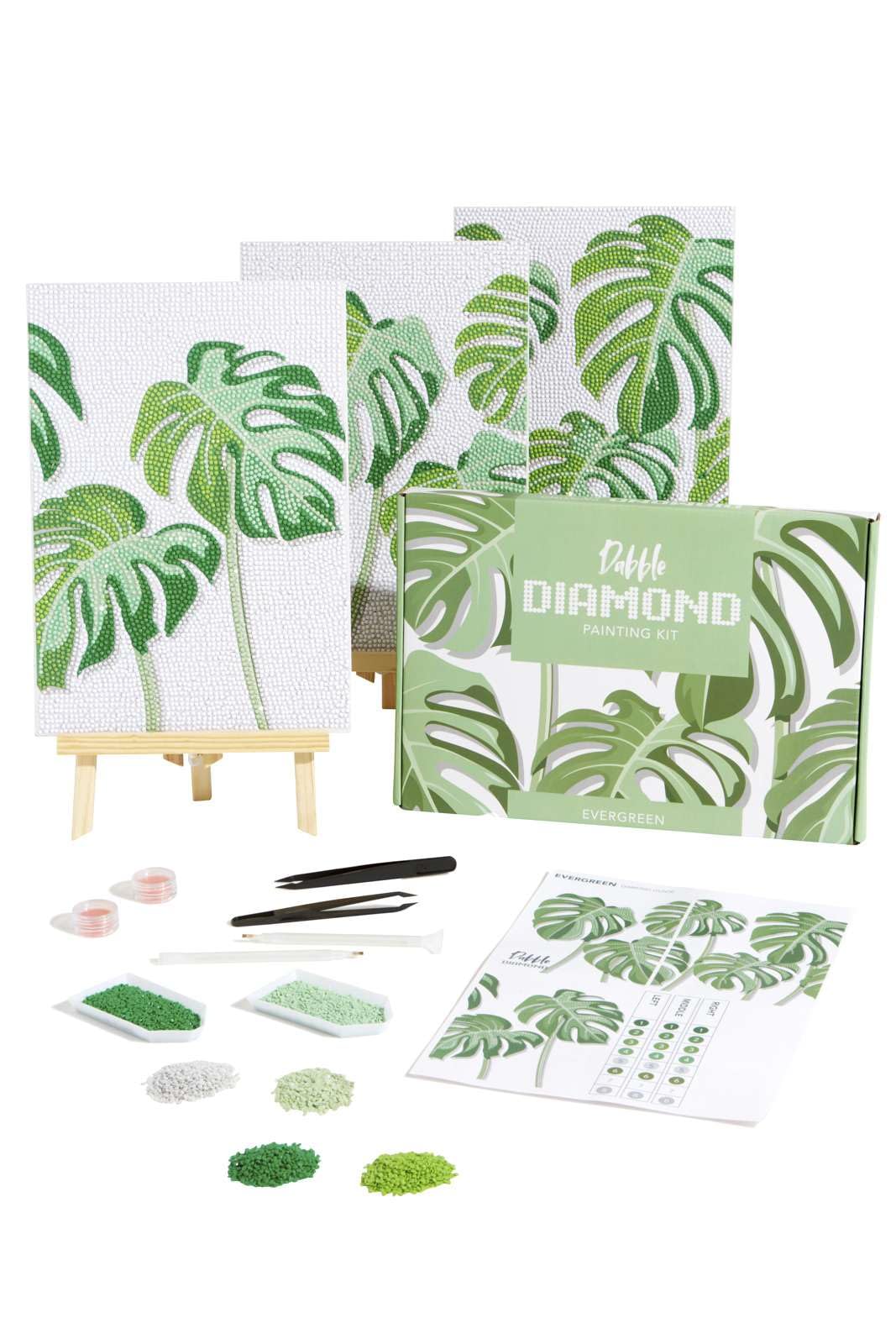 Dabble Diamond Painting Kits – Set of 3 Full Diamond Painting Kits for Adults with Canvas Frame, Crystal Diamond Art