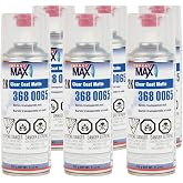 Spray Max 2K Matte Finish Clear Coat Spray Paint | Weather Resistant Matte Clear Coat for Small Car Parts Damage Repair or Painting of Mounting Parts | 6-Pack