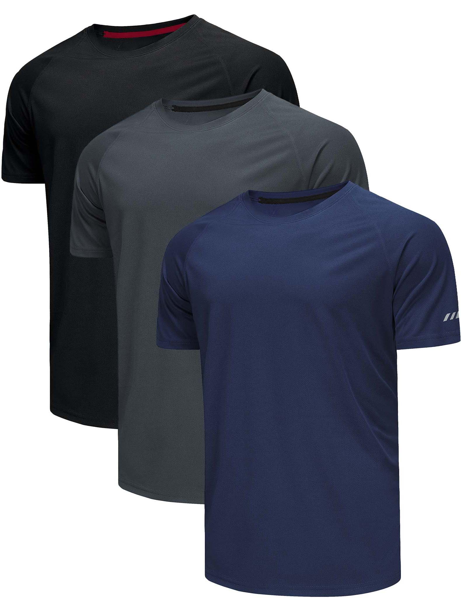 Chenjunrong 3er Pack Sport-T-Shirts Herren Funktionsshirt Schnelles Tricking Atmungsaktiv Trainingsshirt Rundhals Kurzarm Fitness-Shirt Für Laufen Workout