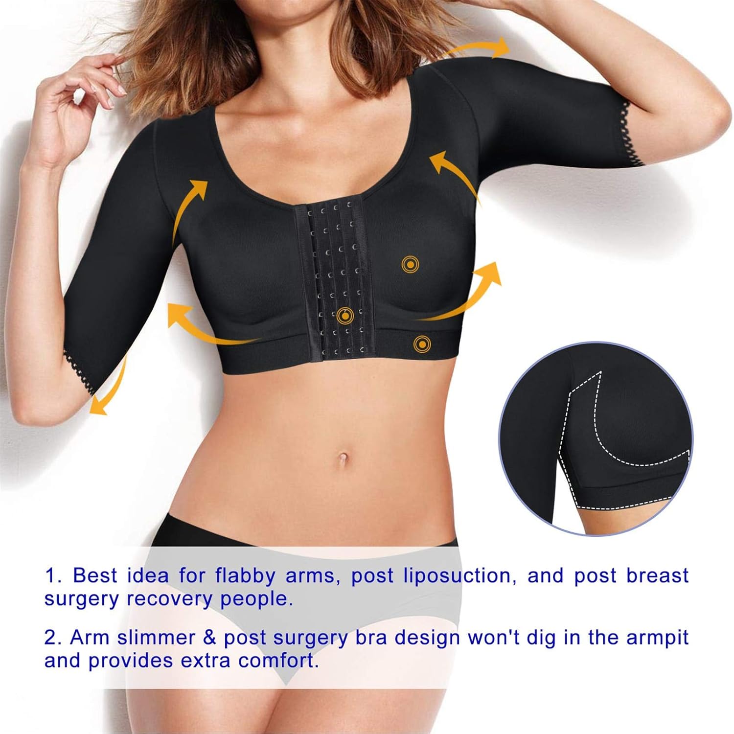 BRABIC Shaper Tops for Women Arm Compression Post Surgery Front Closure Bra Tank Top Shapewear at  Women’s Clothing store