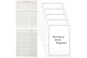 WANGDEFA 5 Pieces Checkbook Transaction Register 6.4 * 8.25inch Secretary Deskbook Check Register Check Desk Registers Executive Business Deskbook for Office