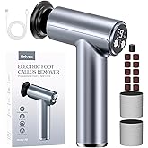 Drivox Electric Foot Callus Remover, 2-in-1 Rechargeable Portable Electric Foot File with 70pcs Sandpaper, Professional Pedicure Tools for Dead Skin, Hard Cracked, Dry Skin - Grey&Blue