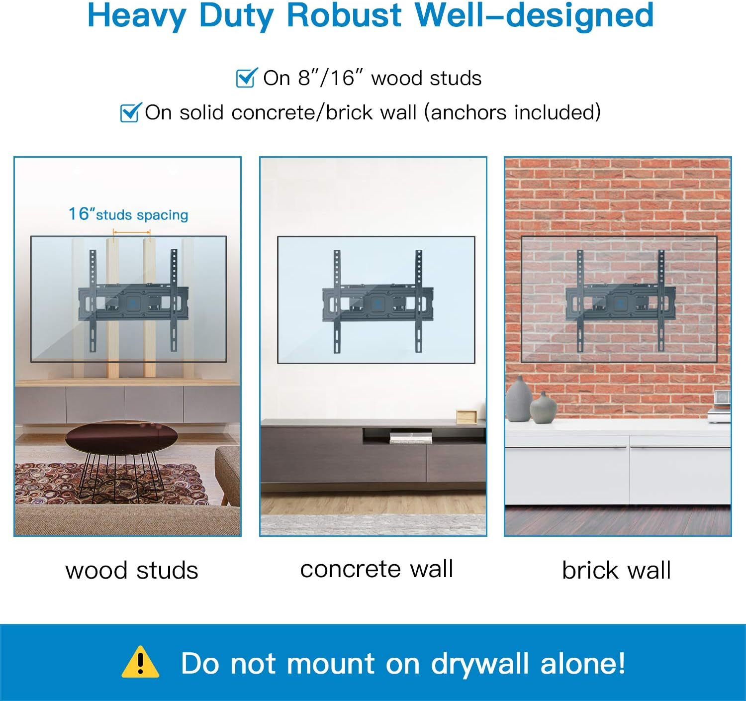 TV Wall Mount Bracket Full Motion Dual Swivel Articulating Arms Extension Tilt Rotation, Fits Most 26-55 Inch LED, LCD, OLED Flat&Curved TVs, Max VESA 400x400mm and Holds up to 99lbs by Pipishell: Home Audio & Theater