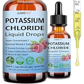 Potassium Chloride Liquid Drops, Highly Absorbable Potassium Salt Substitute, Liquid Potassium 99 mg Supplement for Electrolyte Fluid Balance Muscle Heart Blood Pressure Health Non-GMO, 30 Serving