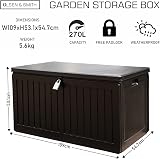 Olsen & Smith Waterproof Cushion Storage Bench 270L Outdoor Garden Box view 2