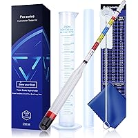 Hydrometer Test Kit, Triple Scale Alcohol Tester Hydrometer for Wine, Beer, Kombucha & Mead, Wine Making Kit, (ABV…