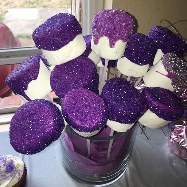 PURPLE SANDING SUGAR FOR BAKING, EDIBLE SPARKLING SUGAR SPRINKLES COARSE SUGAR CRYSTALS FOR CAKE DECORATION COOKIE CUPCAKE TOPPER ICE CREAM TOPPING SUPPLIES 150G/5.3OZ