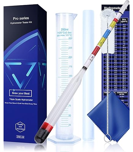 Cimalab Hydrometer Alcohol Meter Kit, Hydrometer Alcohol 0-200 Proof & Tralle With Hydrometer