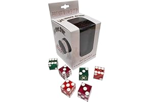 Cyber-Deals Premium Dice Cup with 3 Pairs 19mm Authentic Nevada Casino Table-Played Craps Dice