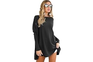 LIYOHON Oversized T Shirts for Women Tunic Tops to Wear with Leggings Long Sleeve Fall Sweaters Dressy Tops