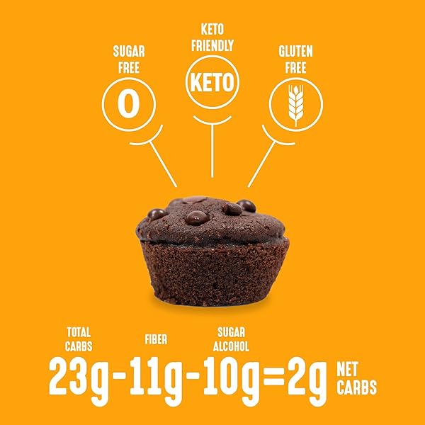 LAKANTO SUGAR FREE DOUBLE CHOCOLATE MUFFIN MIX – SWEETENED WITH MONK FRUIT SWEETENER, 2G NET CARBS, DAIRY FREE, GLUTEN FREE, KETO DIET FRIENDLY, ALMOND FLOUR, DUTCHED COCOA, SEA SALT