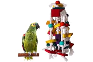 Rypet Bird Chewing Toy - Parrot Cage Bite Toys Wooden Block Bird Parrot Toys for Small and Medium Parrots and Birds