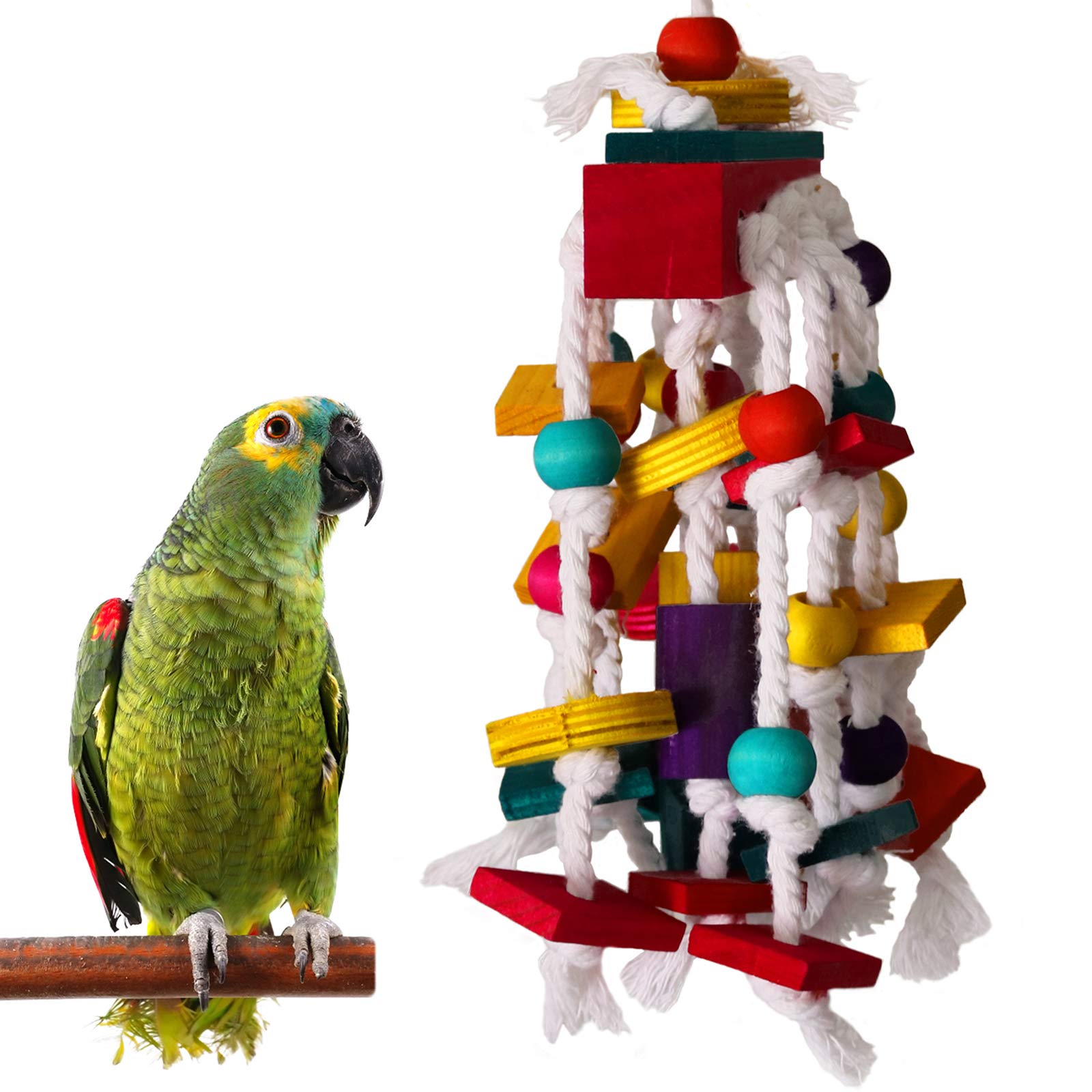 Photo 1 of Rypet Bird Chewing Toy - Parrot Cage Bite Toys Wooden Block Bird Parrot Toys for Small and Medium Parrots and Birds