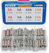 BOJACK Ceramic Tube Fuses 64pcs BS1362 3A 5A 10A 13A 240V 6.3x25mm Box
