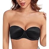 HACI Push up Strapless Bra Thick Padded Demi Underwire Add a Cup Convertible Straps Tshirts Multiway