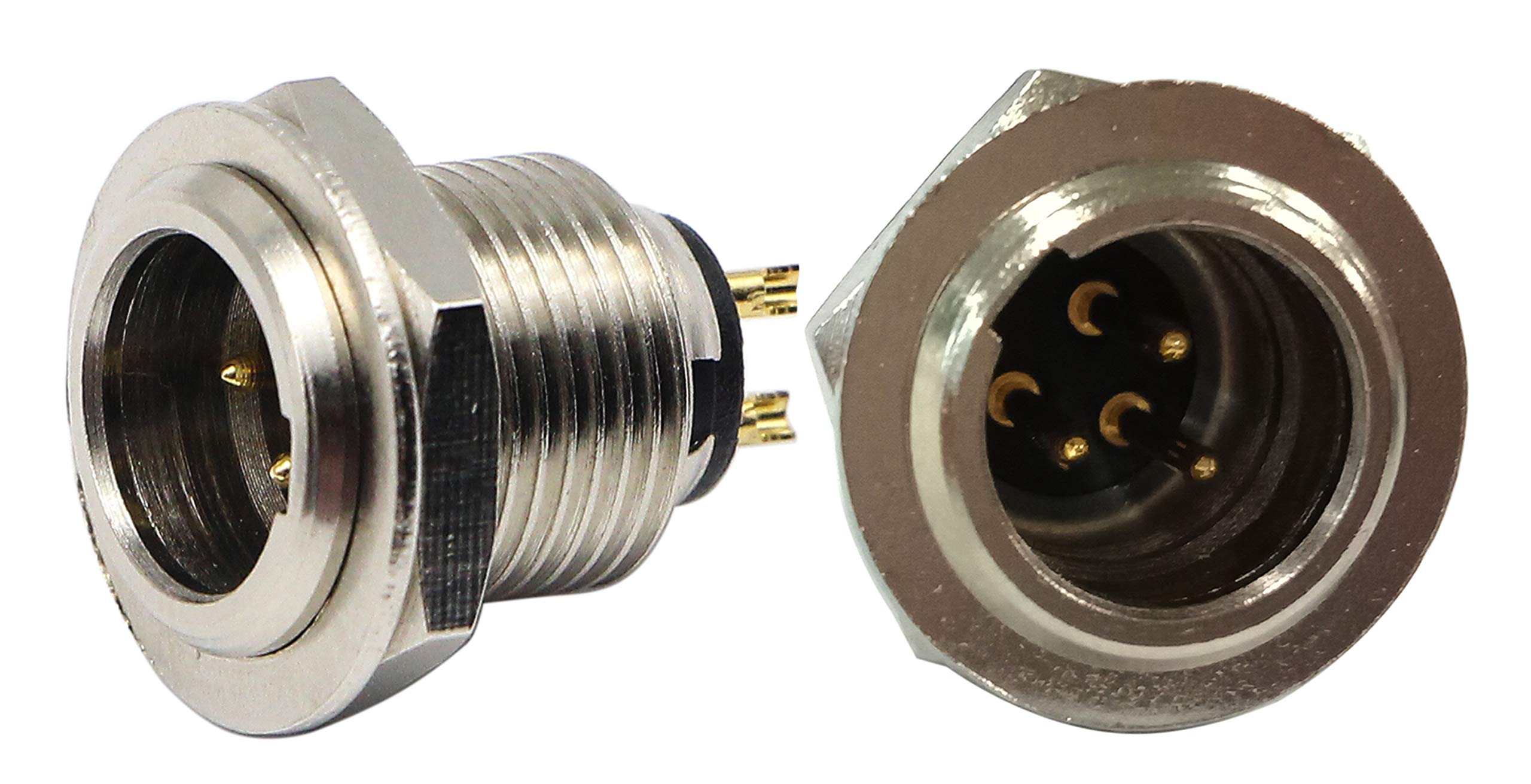 zdyCGTime DIY 3 Pin Mini XLR Adapters 3 Pin Mini XLR Male Socket Connector for Mic (Microphone) and Chassis Panel Mount XLR Aviation Circular Plug Connector(2packs)