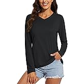 MAGCOMSEN SPF Shirts for Women Long Sleeve Workout Tops V-Neck UPF 50+ UV Sun Shirt Quick Dry Performance Tees Swim Tops