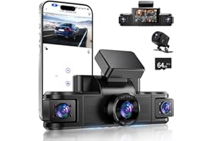 Kuayvan 4 Channel Dash Cam 360° View, Front and Rear Inside Left Right, 2K Dash Camera for Cars, Built-in 5G WiFi & APP Contr