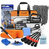 VCANENERGY Car Cleaning kit, Car Interior Detailing kit with 10000pa Car Vacuum Cleaner, Detailing Brush Set, Wheel Brush, Windshield Cleaner Tool, Complete Auto Accessories for Men, Women