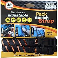 ROK Straps ROK-10306 Black/Orange 12" - 42" Pack Adjustable Stretch Strap