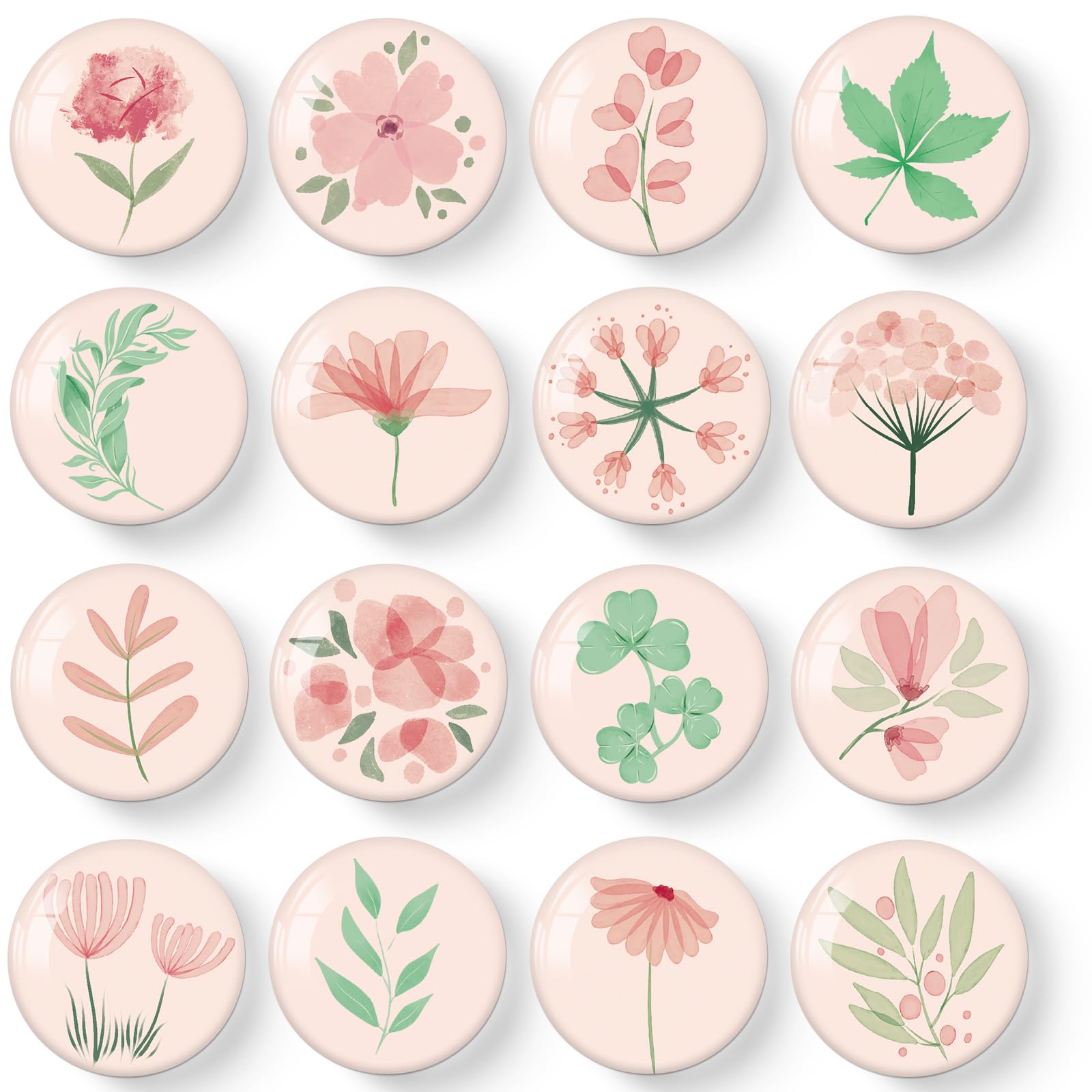 Photo 1 of MORCART 16PCS Pink Plant Magnets for Fridge Refrigerator Cute Magnets Decoration for Locker Whiteboard Magnetic Board Cabinets Classroom Office Cubicle School