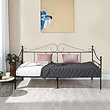 Liink1Ga Twin Size Daybed Frame, Black Metal Daybed