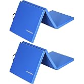 BalanceFrom 6x2 Feet 3-Panel Folding Gymnastics Mat &ndash; 2-Inch Thick Pad | with Vinyl Surface and Carrying Handles for Tumbling, Yoga, Pilates, Home Workouts, and Martial Arts