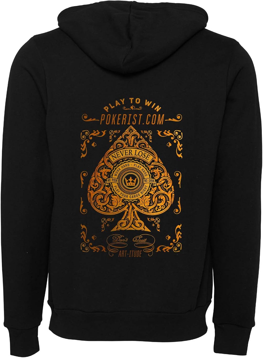 Pokerist Play To Win Ace of Spades Unisex Hoodie Poker Gambling Pullover Hoodies Amazon.co.uk