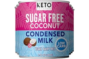 KETO NATURALS Keto Sugar Free Condensed Milk (6 Packs) Vegan Coconut Condensed Milk - Plant based milk, Vegan and Keto Friendly. Lower calories condensed coconut milk. 1-1 Replacement of regular condensed milk