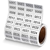 1-2000 Inventory Stickers, Waterproof Self-Adhesive Vinyl Number Stickers, Number Labels for Storage, Organization, Classroom, Indoor & Outdoor Use(0.39 x 0.78 Inch)