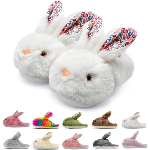 Women's Kawaii Bunny Slippers - Plush Memory Foam House Shoes With Non-Slip Soles