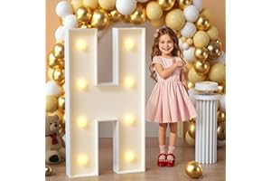 imprsv Marquee Light Up Letters, 3FT Mosaic Letters with Light for Baby Shower Graduation Party Decor, Large H for Engagement Wedding Party Decorations (Need to Assemble)