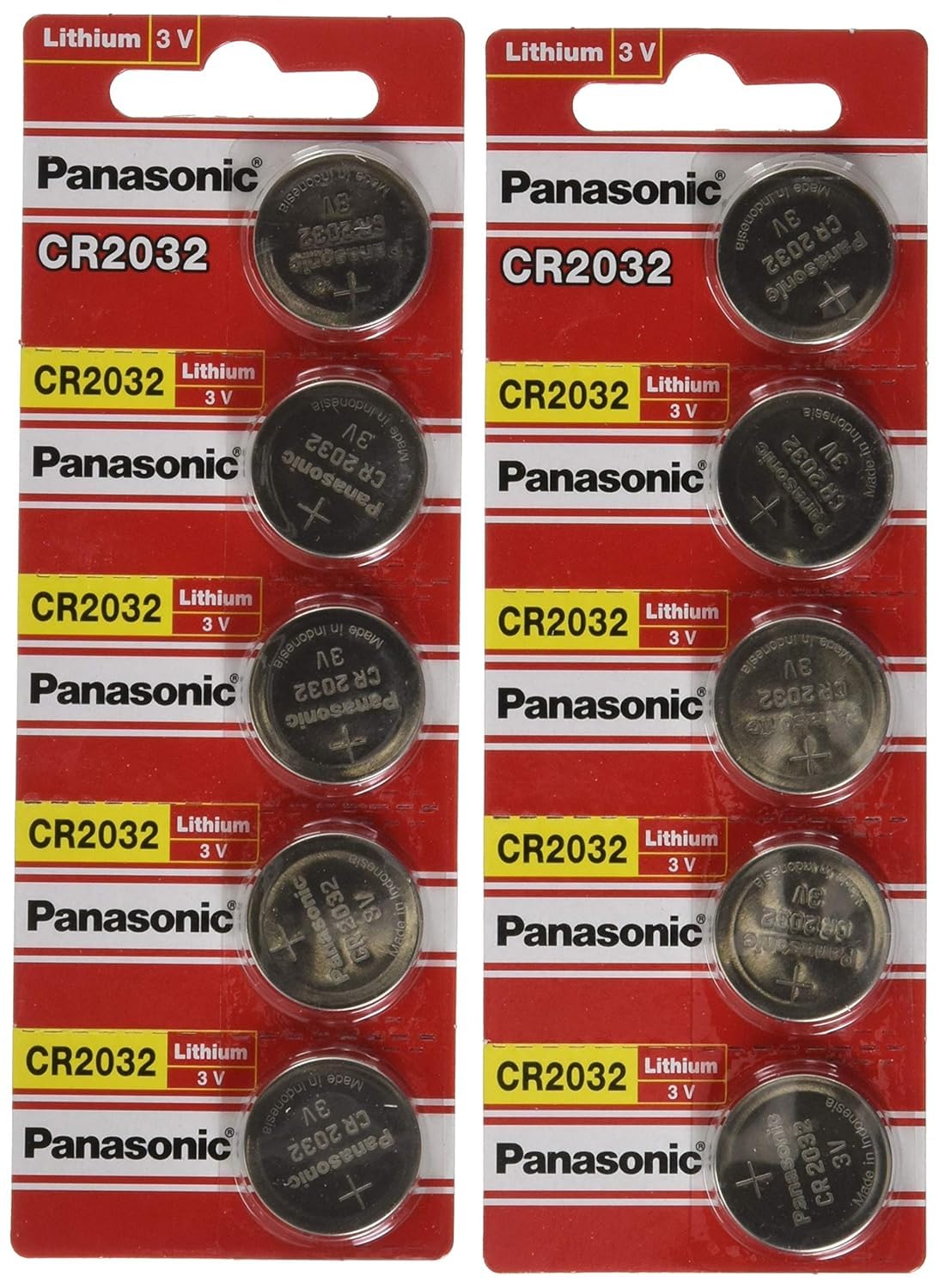 Panasonic Cr2032 3V Lithium Coin Cell Battery Dl2032 Ecr2032 10 Pcs