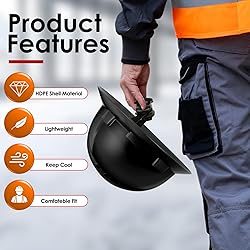 Zeluga 15-436 HDPE Full Brim Hard Hat, Construction
