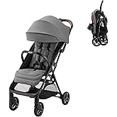 Graco Ready2Jet Lightweight Compact Travel Stroller, Kingston | Ultra-Lightweight (13.2lb.), One-Hand, Self-Standing, Automatic Fold, Compact, Overhead Bin-Friendly, Travel-Ready