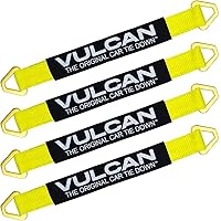 VULCAN Tie Down Axle Straps with Wear Pad - 4 Pack - Classic Yellow - 3,300 Pound Safe Working Load